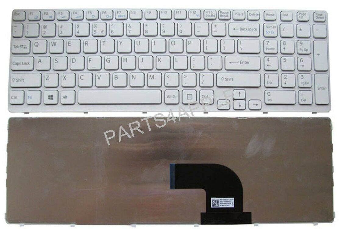 Bàn phím laptop Sony Vaio SVE15, SVE151, SVE15126CVW, SVE15127CVW, SVE15129CVW (TRẮNG, CÓ KHUNG) 1