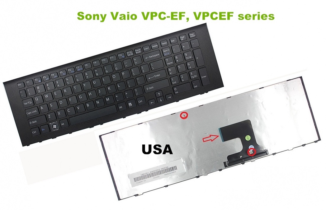 Bàn phím laptop Sony Vaio VPCEF, VPCEF2M1E, VPCEF3S1E, VPCEF4P1E, VPCEF11FX, VPCEF23FX, VPCEF25FX (ĐEN) 1