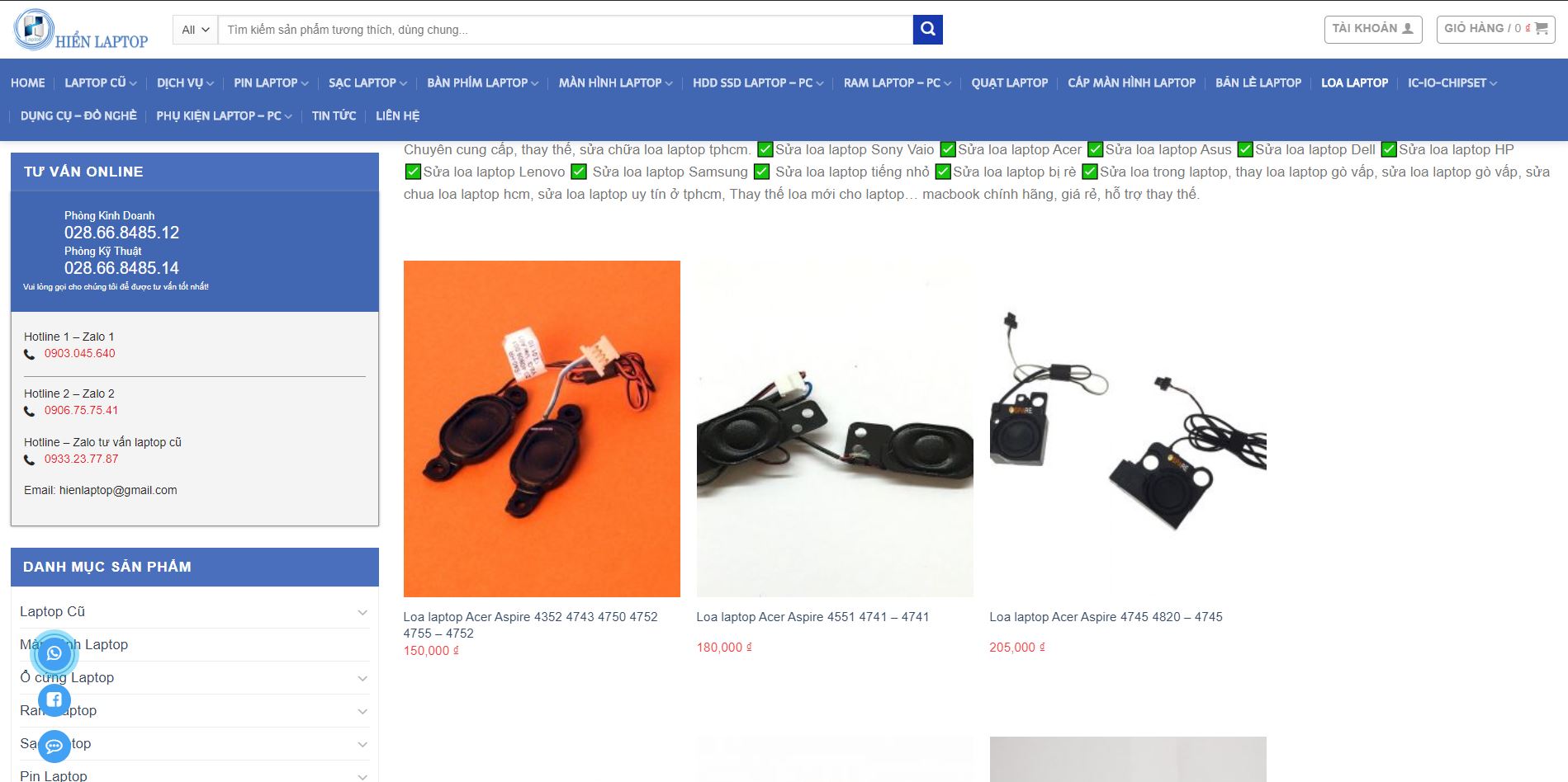 Sửa loa laptop gò vấp chuyên nghiệp - uy tín tại hienlaptop.com