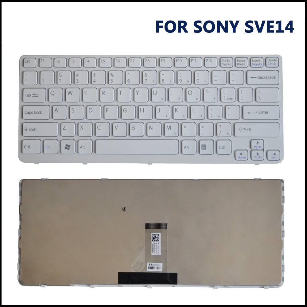 Bàn phím laptop Sony Vaio SVE14, SVE141, SVE14A, SVE14123CLW, SVE14126CLW, SVE14A25CW (TRẮNG, CÓ KHUNG, 1 CHÂN ỐC) 1
