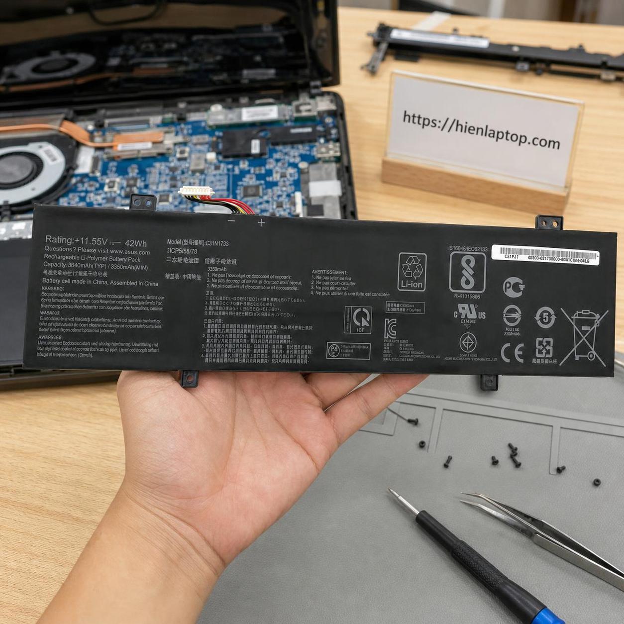 Pin laptop Asus VivoBook Flip 14 TP412 - C31N1733 (3 cell) 3