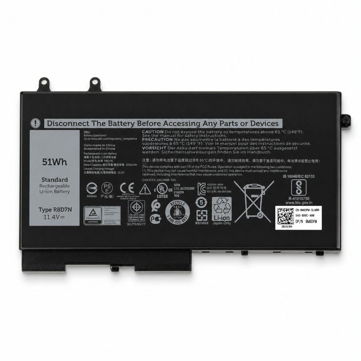 Pin laptop Dell Latitude 5400 5410 5500 5510 R8D7N 51Wh 3 cell 2