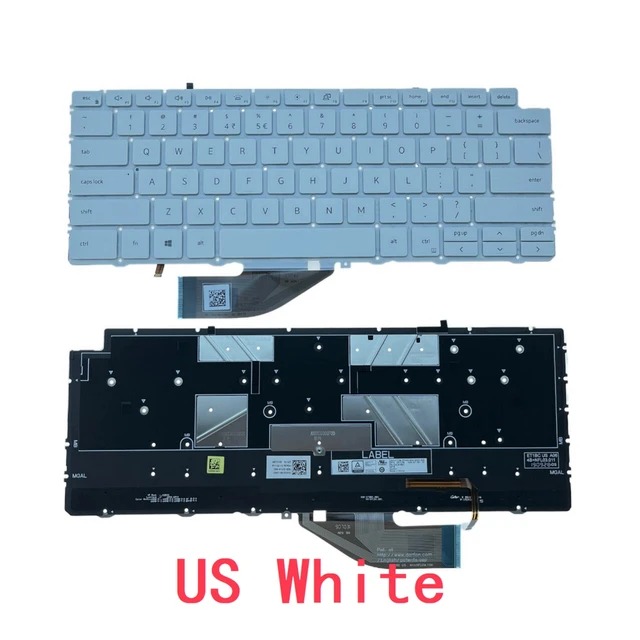 Bàn phím laptop Dell XPS 13 7390 (2 in 1), 9310 (2 in 1) Trắng cáp ngắn (LED, BH 6TH) 1