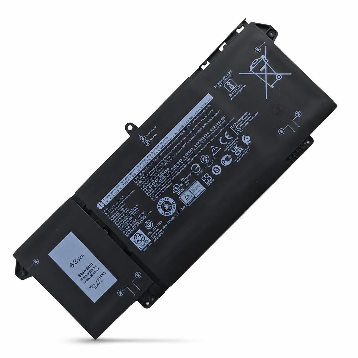 Pin laptop Dell Latitude 5320 7320 7420 7520, 7FMXV 63WH (ZIN) - 4 CELL 2
