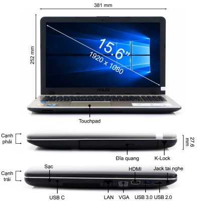 Afscheiden zingen koel Laptop Cũ Asus X541u (I7-7500u/8gb/240gb/nvidia 920mx/15.6" Fhd) - Hiển  Laptop