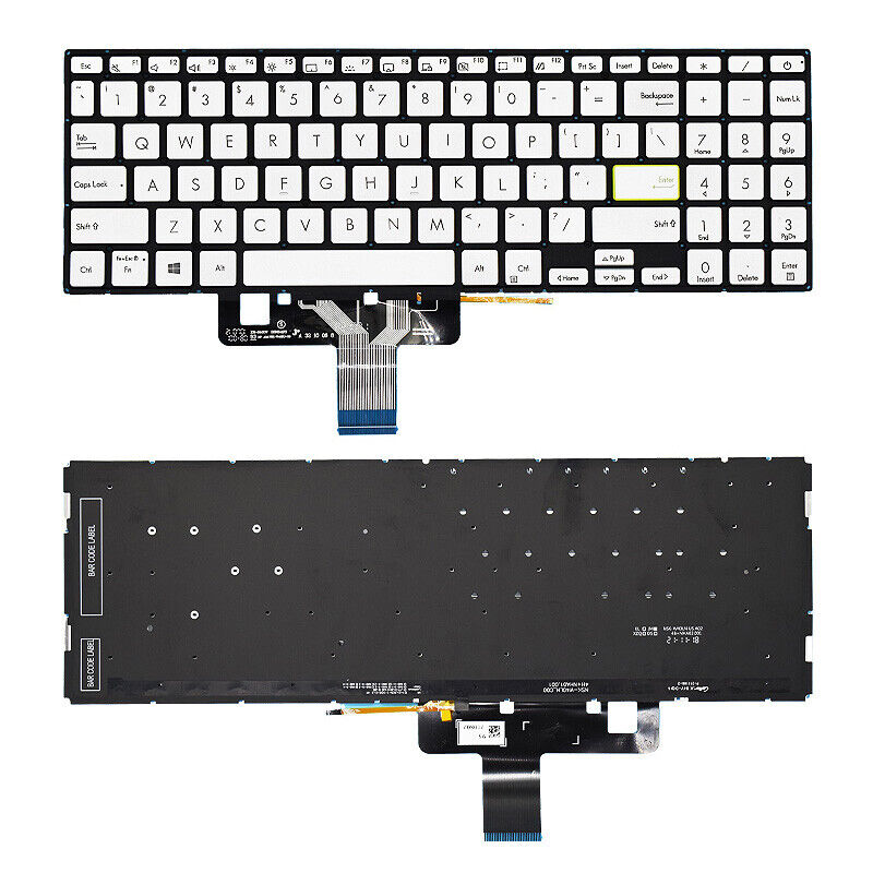 Bàn phím laptop Asus Vivobook X521, X521FA, X521FL, X521EA, X521EQ, X521UA, X521IA, X521JQ, E510, E510M, E510MA, L510, L510M, L510MA bạc (LED, BH 6TH) 1