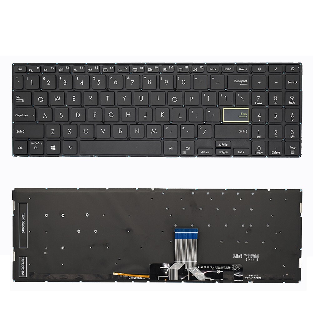 Bàn phím laptop Asus Vivobook X521FA, X521FL, X521EA, X521EQ, X521UA, X521IA, X521JQ, E510, E510M, E510MA, L510, L510M, L510MA đen (LED, BH 6TH) 1