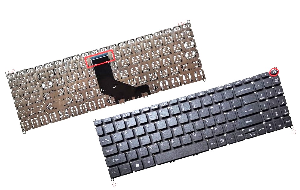 Bàn phím laptop Acer Aspire A515-51, A515-51G, A515-53, A515-53G, A515-53K, Travelmate P2 P215-41, P215-52, P50-52 CÁP NGHIÊNG 1