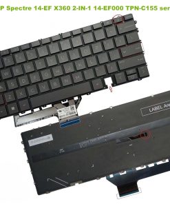 Bàn phím laptop HP Spectre x360 14-ef000, 14-ef1047nr, 14-ef0068tu, 14-ef0013dx, TPN-C155 đen (LED, BH 6TH)