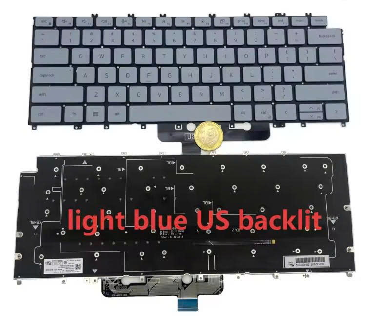 Bàn phím laptop Dell XPS 9315, mã part 9GH7K màu xám xanh (LED, BH 6TH) 1