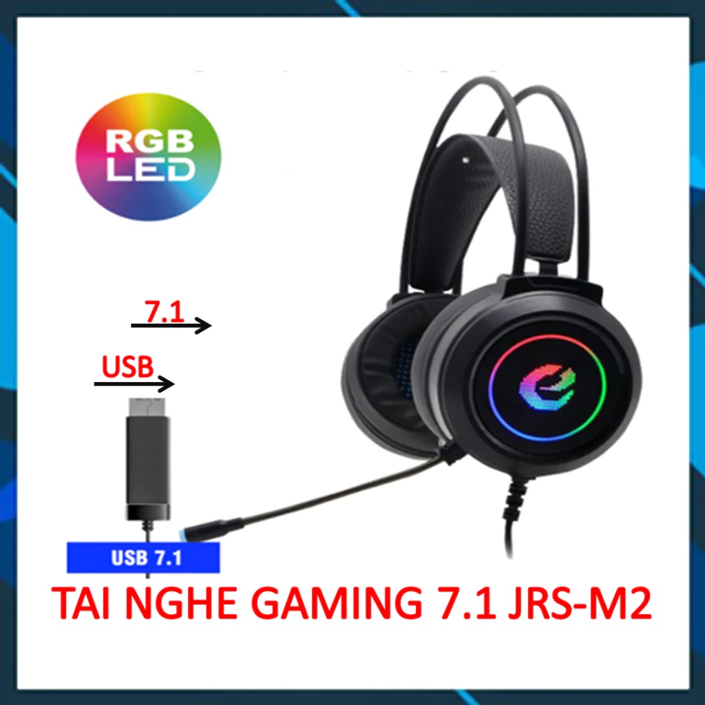 Tai Nghe Jrs-m2 (Usb) Led Rgb - Sound 7.1 (Đen) 1