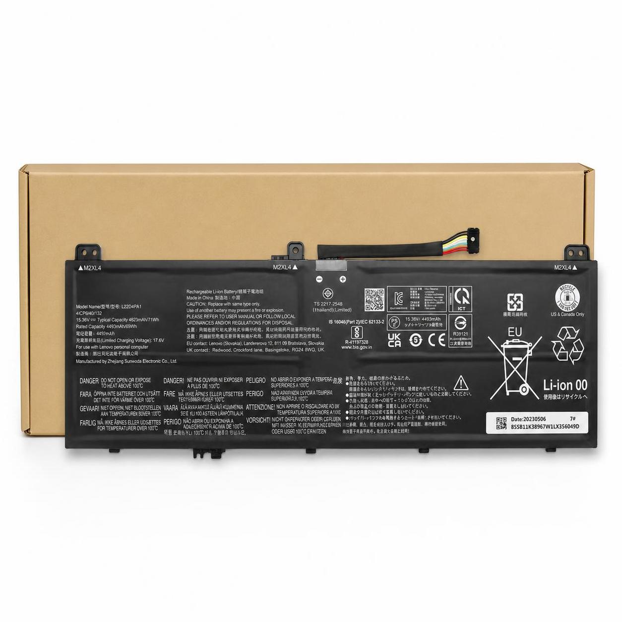 Pin laptop Lenovo Yoga 7 14IRL8, Yoga 7 14ARP8, Yoga 7 16IRL8 - L22D4PA1 - 4 cell 1