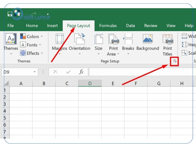 Đánh số trang qua Page Setup