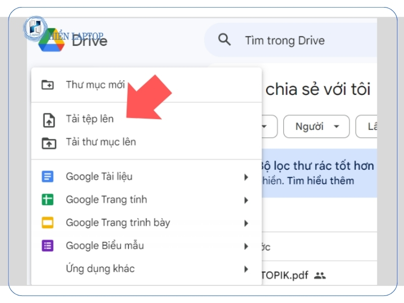 Cách tạo thư mục để người khác tự up file vào Drive của bạn