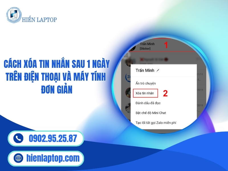 Cách xóa tin nhắn sau 1 ngày